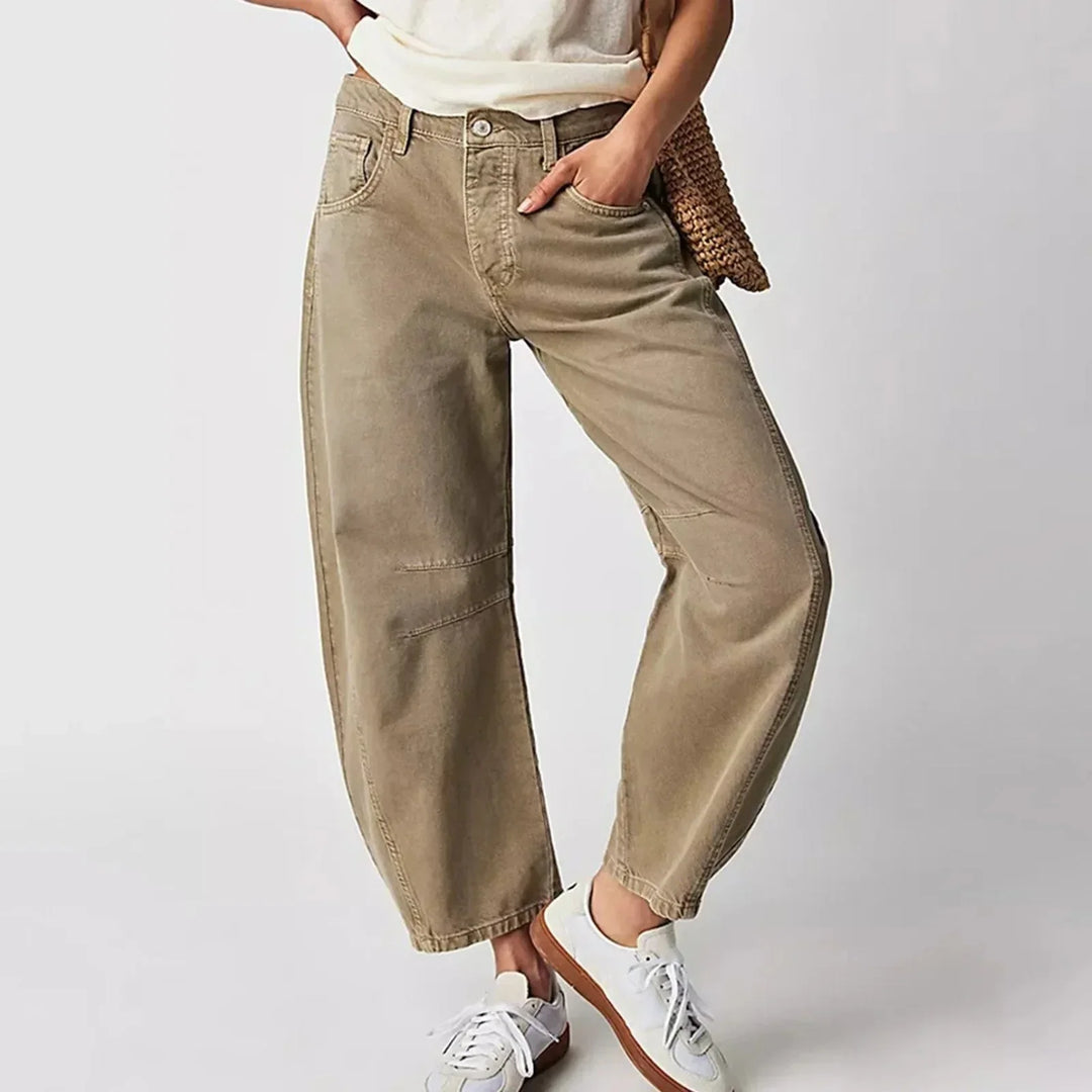 Levoire | Jeans Larges Confortables Pour Femmes Beige